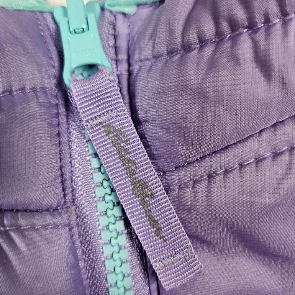 Eddie Bauer Girls Large 14 16 Reversible Purple  Jacket Faux Fur Coat